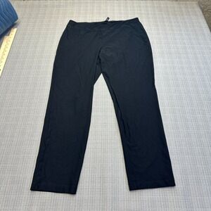 Eileen Fisher Black Stretch Ankle Pants Medium Relaxed Pull On Minimalist Casual